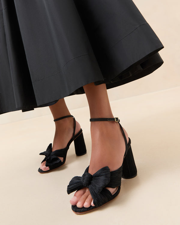Loeffler Randall Camellia Black Pleated Bow Heel