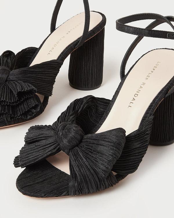 Loeffler Randall Camellia Black Pleated Bow Heel