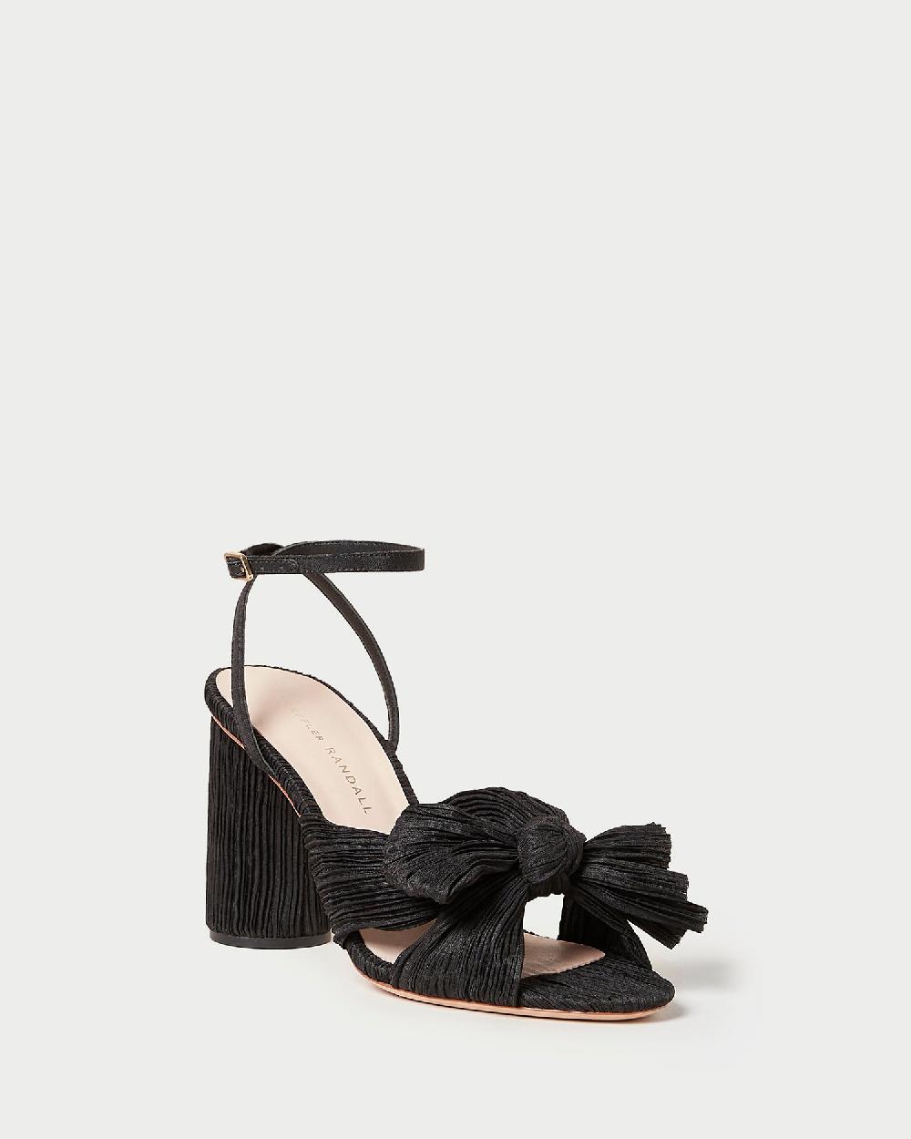 loeffler randall Camellia Black Pleated Bow Heel