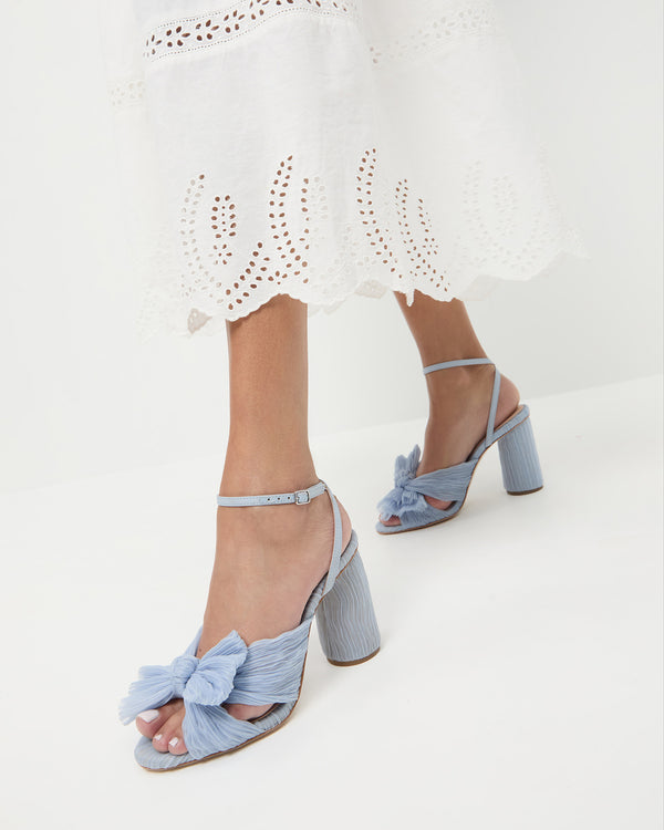 Loeffler Randall Camellia Blue Pleated Bow Heel