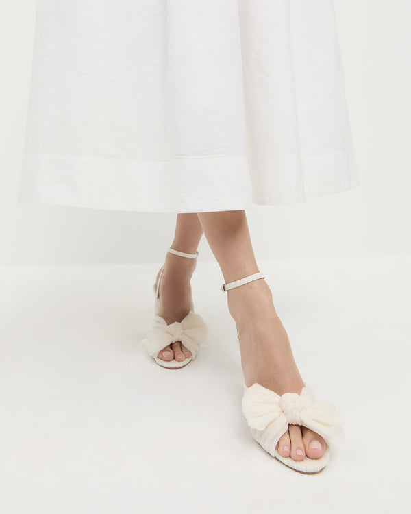 Loeffler Randall Camellia Pearl Pleated Bow Heel