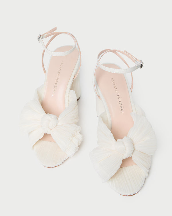 Loeffler Randall Camellia Pearl Pleated Bow Heel