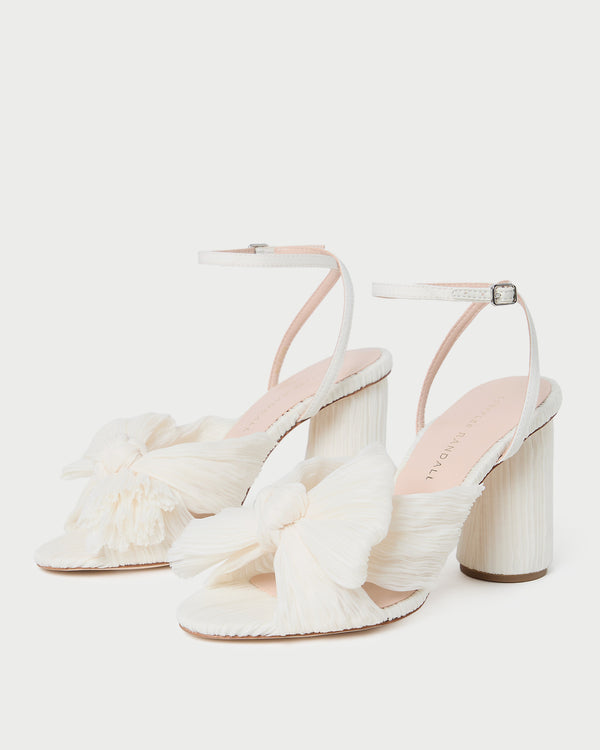 Loeffler Randall Camellia Pearl Pleated Bow Heel