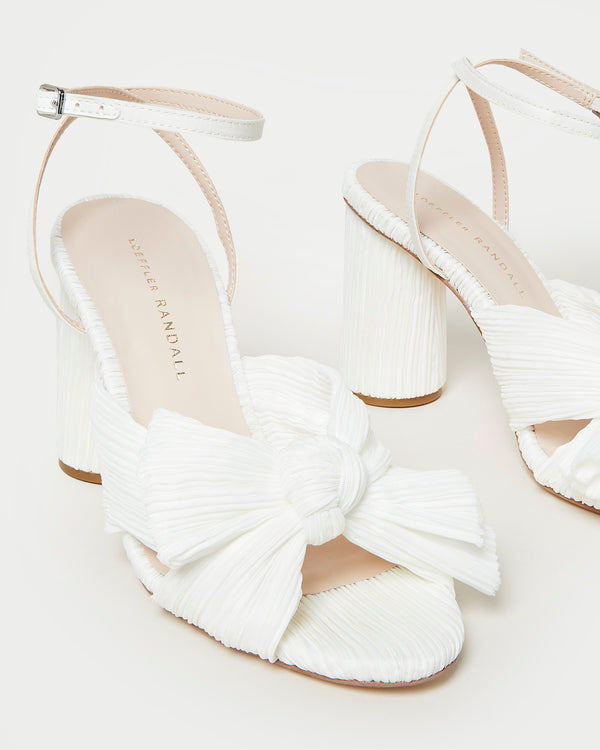 Loeffler Randall Camellia White Pleated Bow Heel