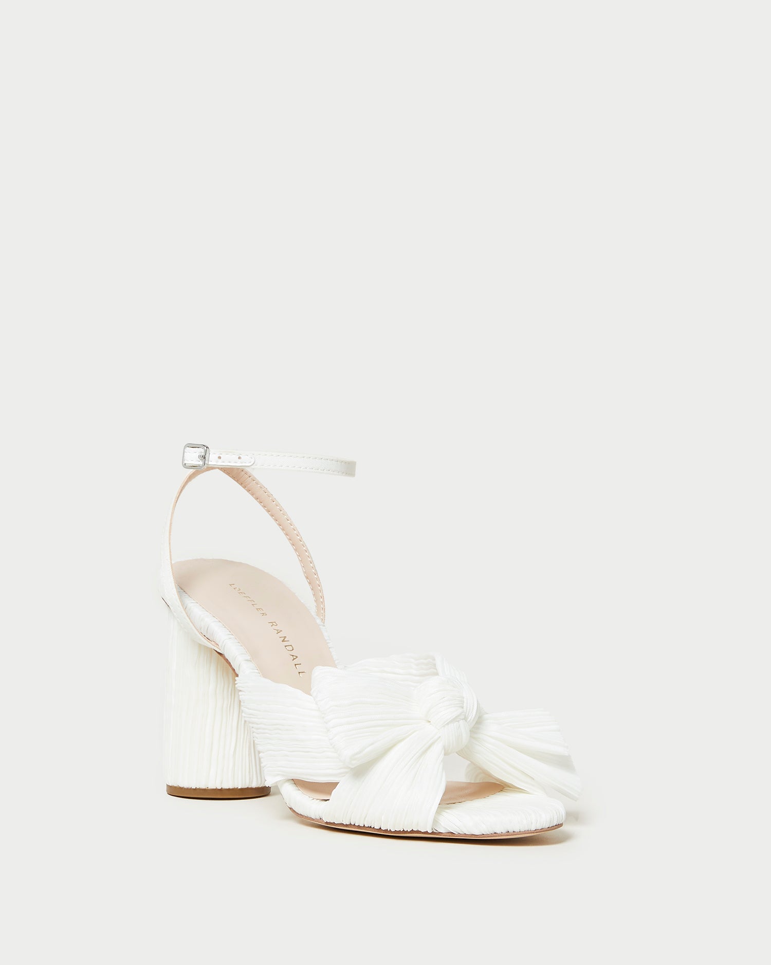 loeffler randall Camellia White Pleated Bow Heel