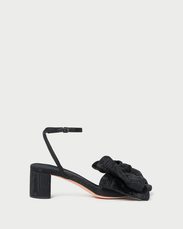 Loeffler Randall Carmen Black Moiré Bow Sandal