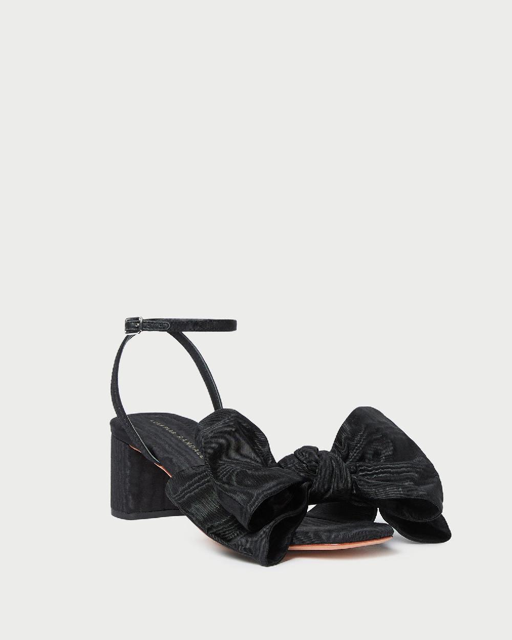 loeffler randall Carmen Black Moiré Bow Sandal
