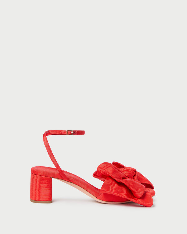 Loeffler Randall Carmen Red Moiré Bow Sandal