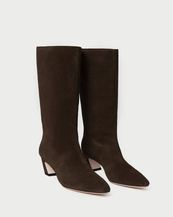 Loeffler Randall Cleo Brown Suede Mid−Calf Boot