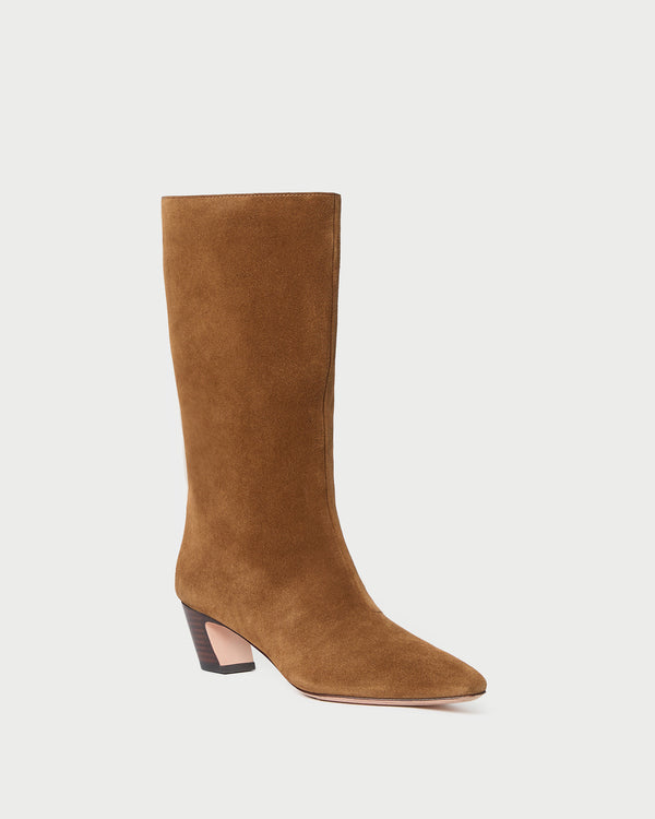 Loeffler Randall Cleo Cacao Suede Mid−Calf Boot
