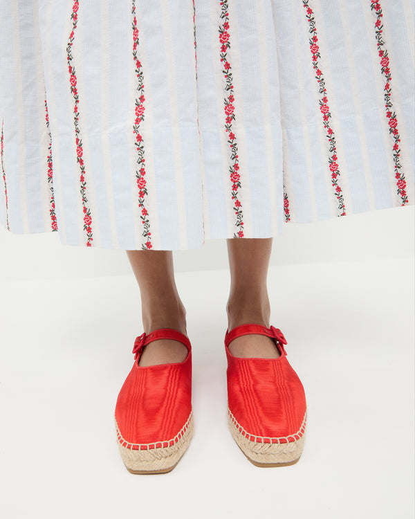 Loeffler Randall Clover Red Moiré Espadrille