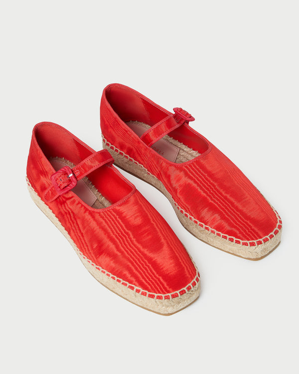 Loeffler Randall Clover Red Moiré Espadrille