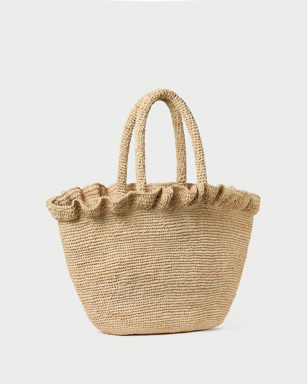 Loeffler Randall Cyrus Natural Ruffled Woven Tote