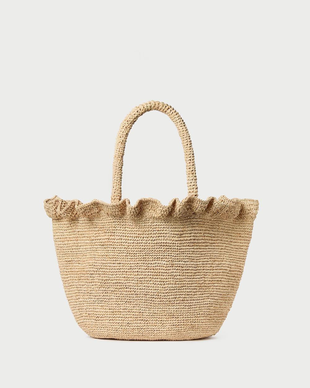 loeffler randall Cyrus Natural Ruffled Woven Tote