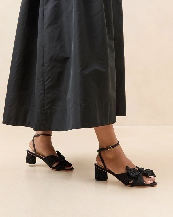Loeffler Randall Dahlia Black Pleated Bow Heel