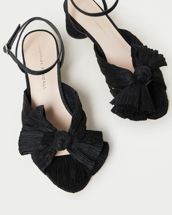 Loeffler Randall Dahlia Black Pleated Bow Heel