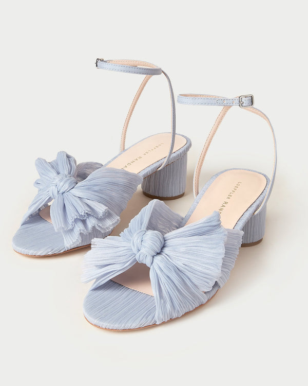 Loeffler Randall Dahlia Blue Pleated Bow Heel