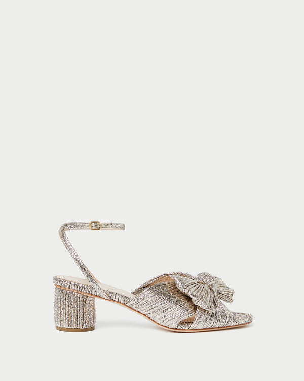 Loeffler Randall Dahlia Champagne Pleated Bow Heel