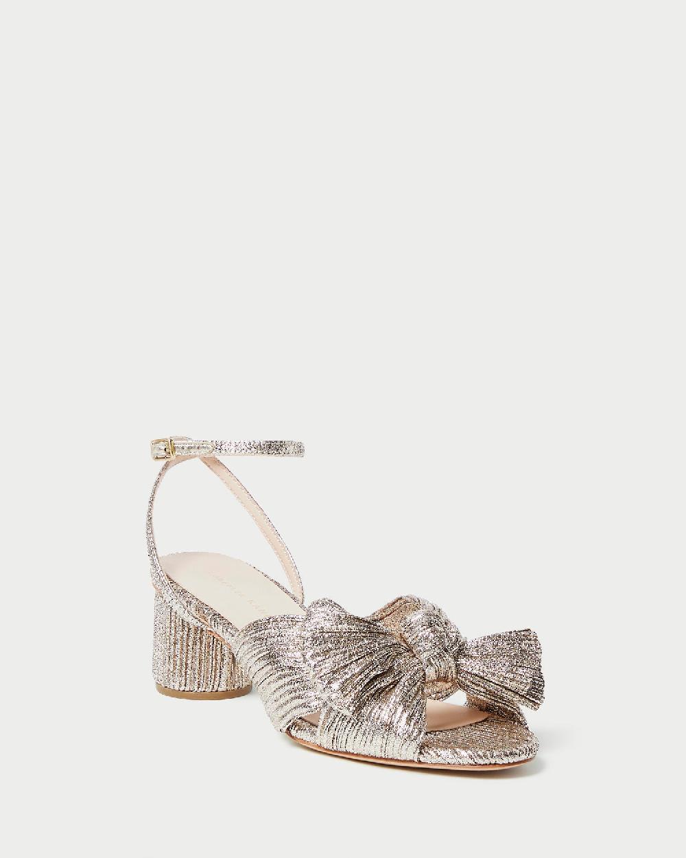 loeffler randall Dahlia Champagne Pleated Bow Heel