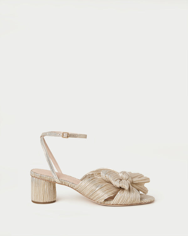 Loeffler Randall Dahlia Platinum Pleated Bow Heel