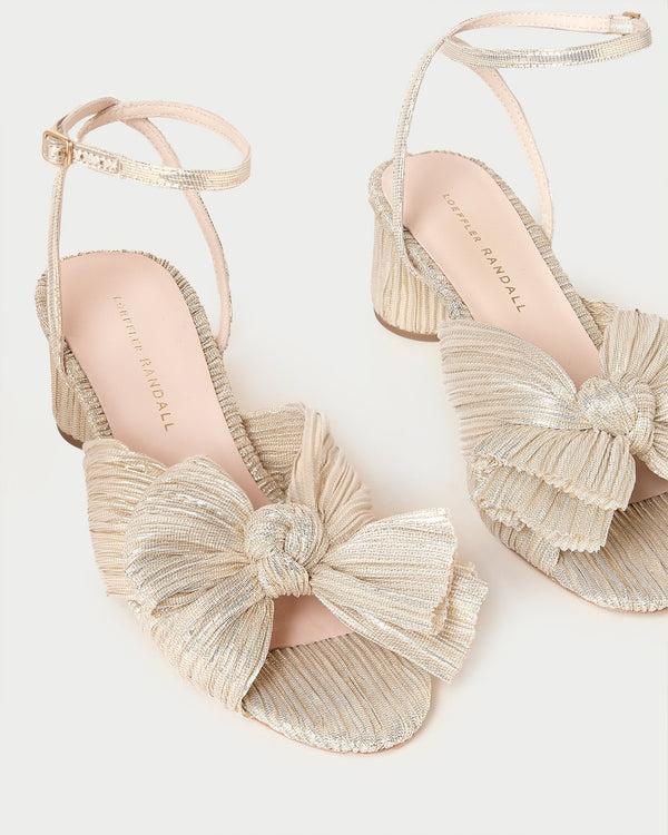 Loeffler Randall Dahlia Platinum Pleated Bow Heel