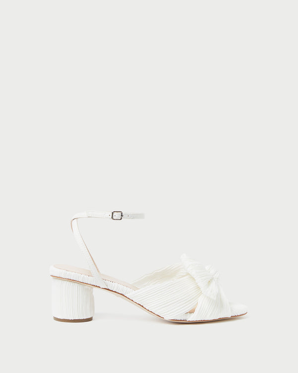 Loeffler Randall Dahlia White Pleated Bow Heel