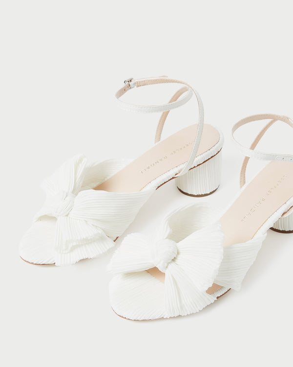 Loeffler Randall Dahlia White Pleated Bow Heel