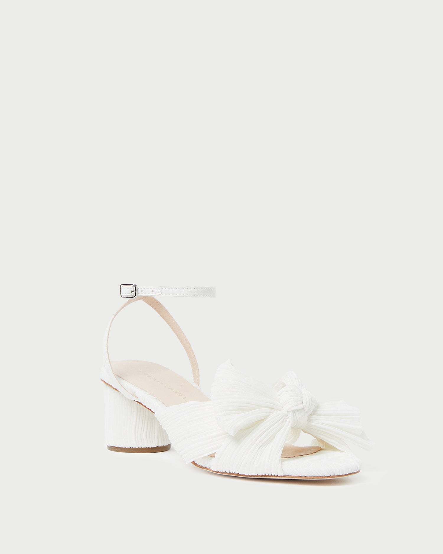 loeffler randall Dahlia White Pleated Bow Heel