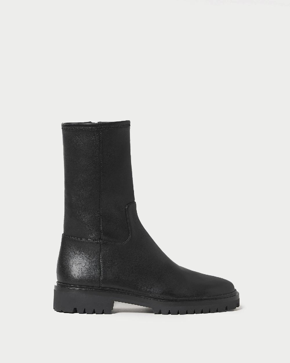 loeffler randall Danny Black Leather Lug Boot