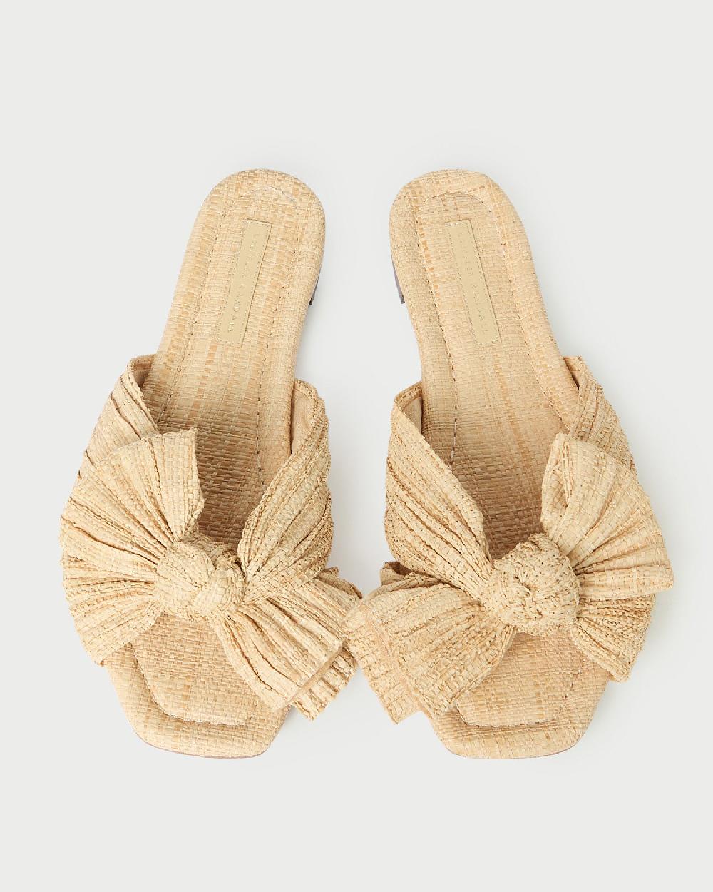loeffler randall Daphne Natural Bow Slide Sandal