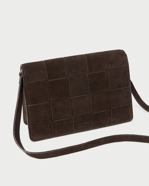 Loeffler Randall Delphine Brown Suede Shoulder Bag