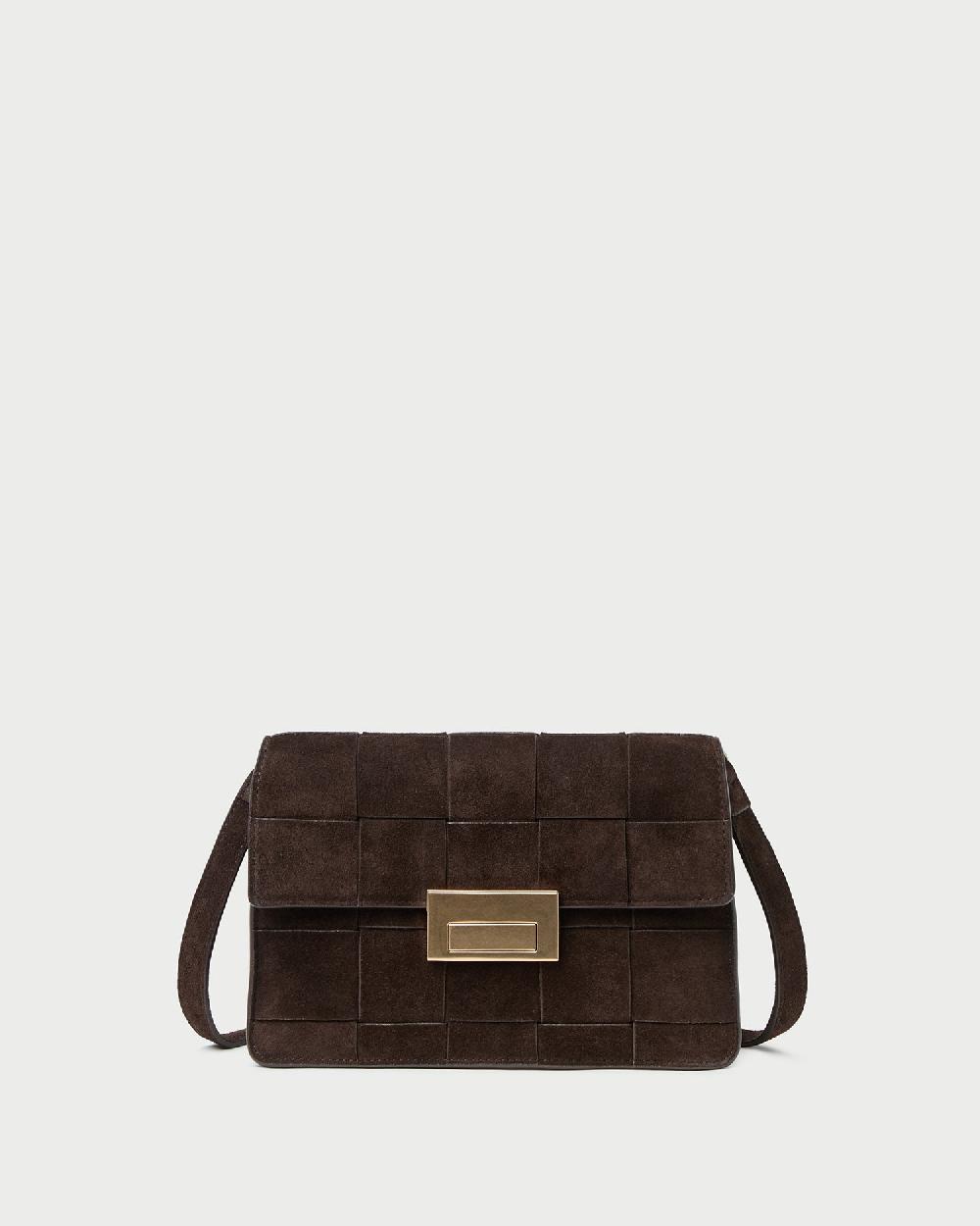 loeffler randall Delphine Brown Suede Shoulder Bag