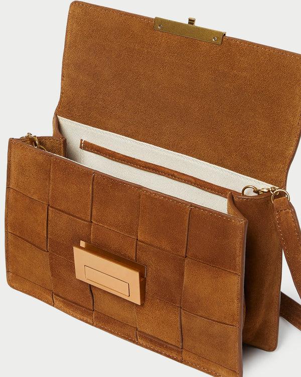 Loeffler Randall Delphine Cacao Suede Shoulder Bag