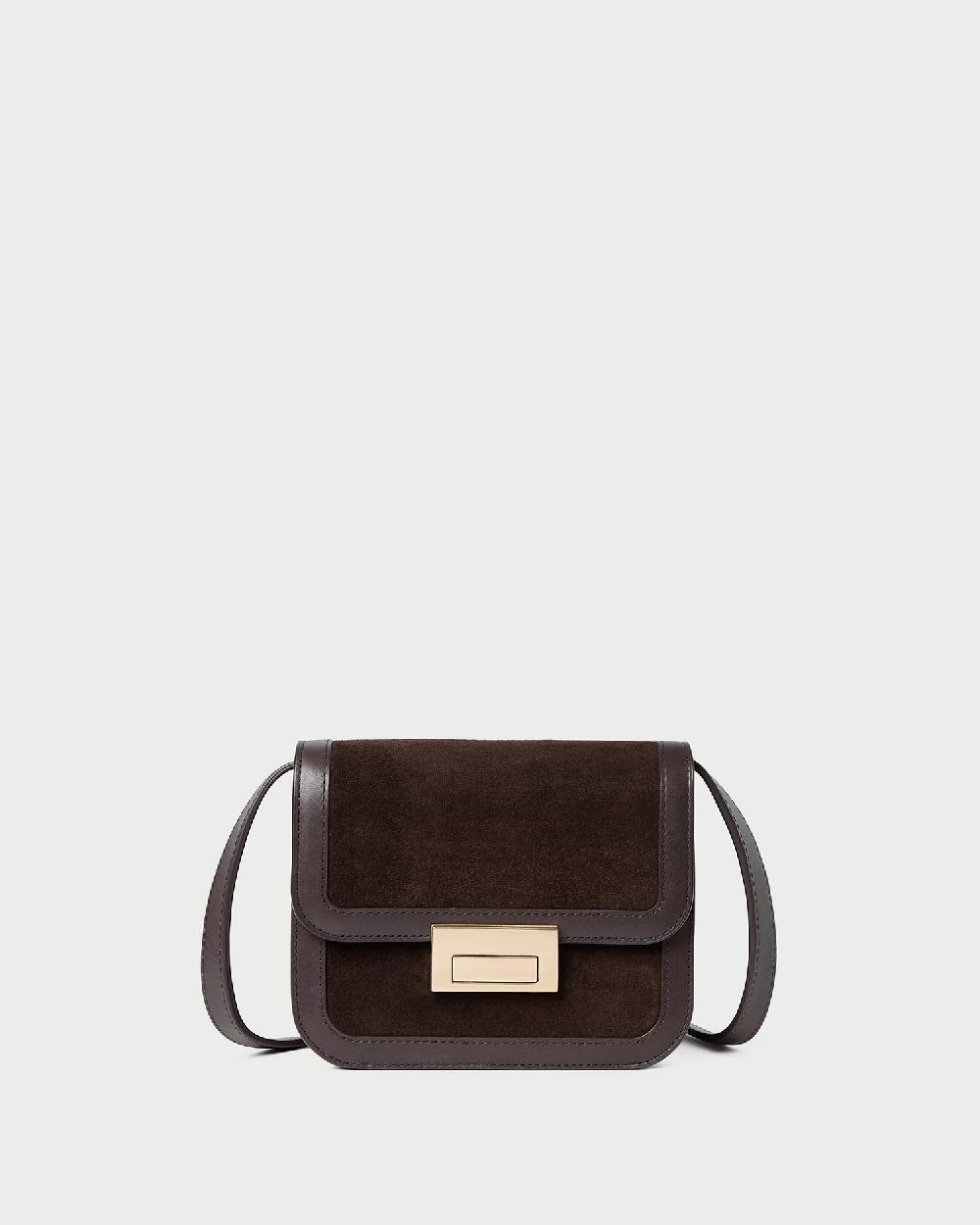 loeffler randall Desi Brown Suede Crossbody