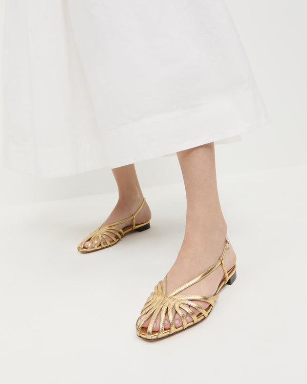 Loeffler Randall Devon Gold Slingback Sandal