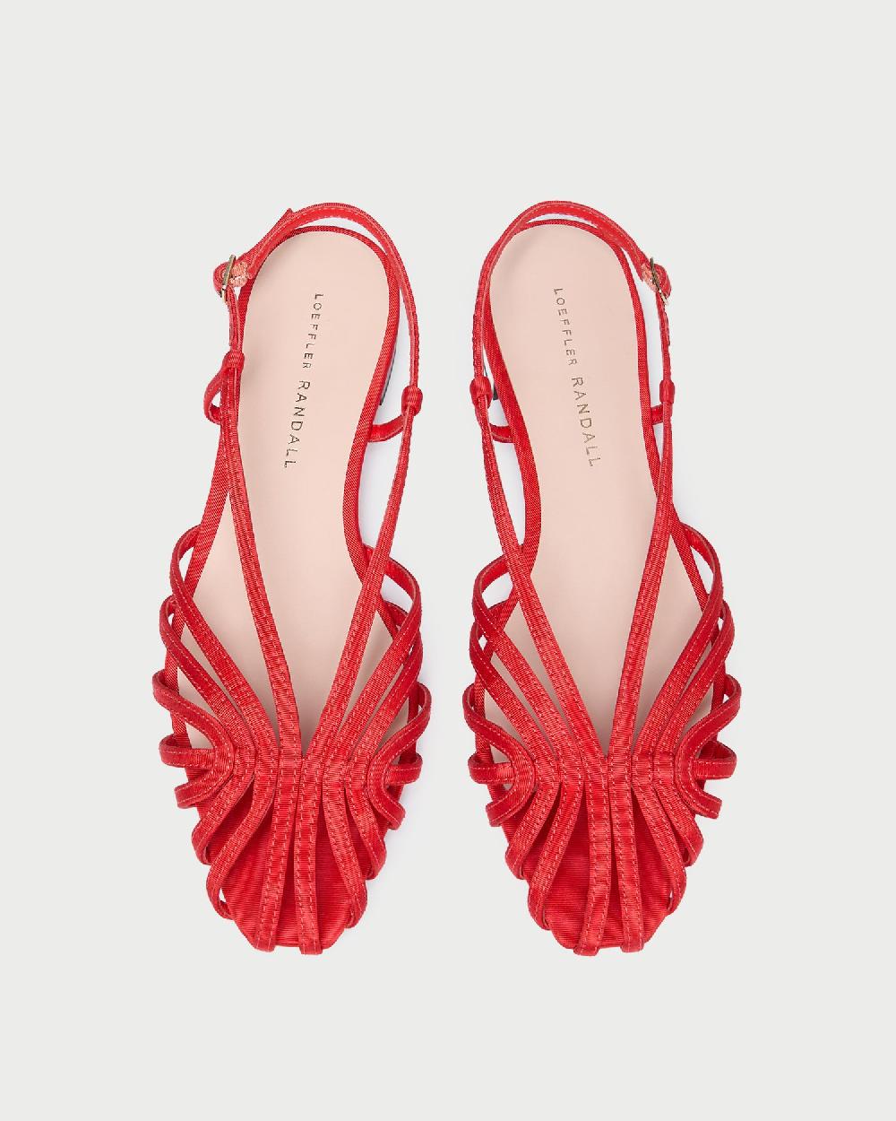 loeffler randall Devon Red Moiré Slingback Sandal