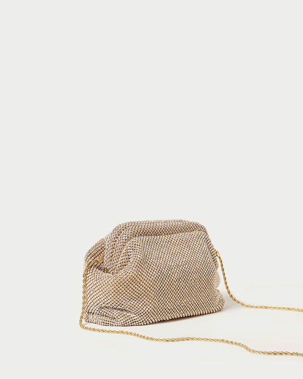 Loeffler Randall Doreen Gold Diamanté Frame Pouch