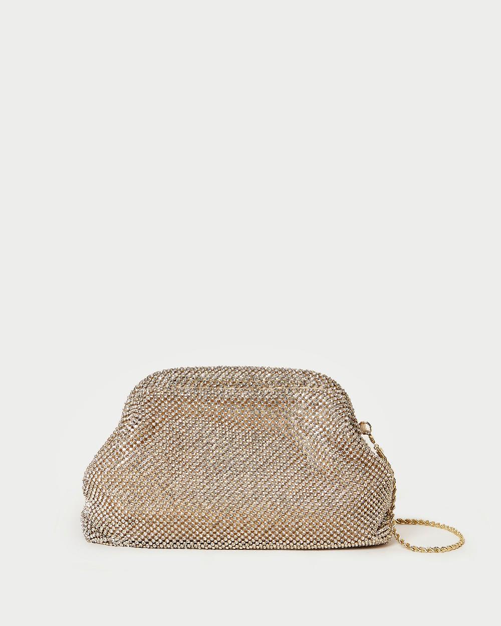 loeffler randall Doreen Gold Diamanté Frame Pouch