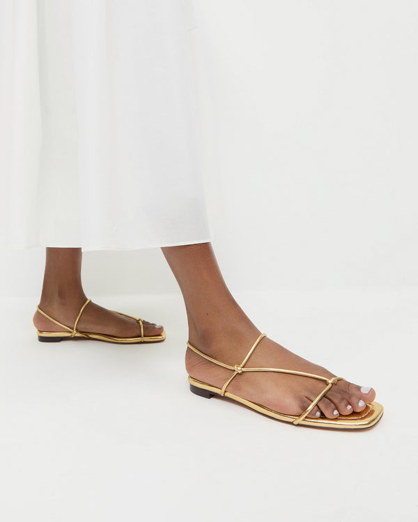 Loeffler Randall Eleanor Gold Strappy Sandal