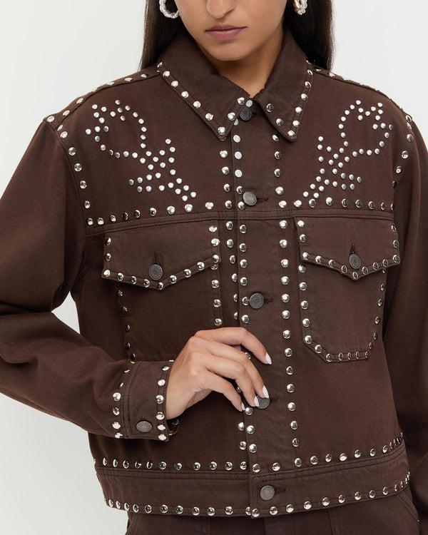 Loeffler Randall Elijah Studded Denim Jacket