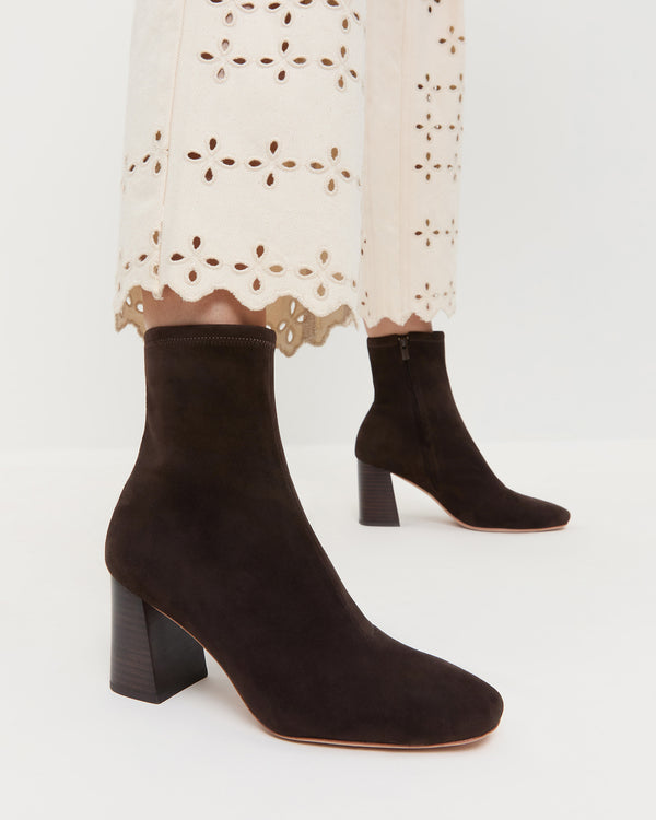 Loeffler Randall Elise Brown Suede Stretch Bootie