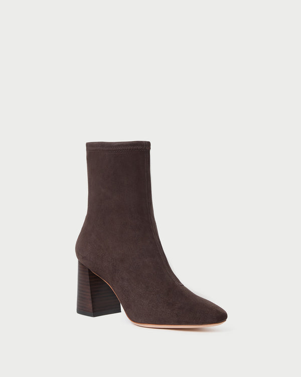 Loeffler Randall Elise Brown Suede Stretch Bootie