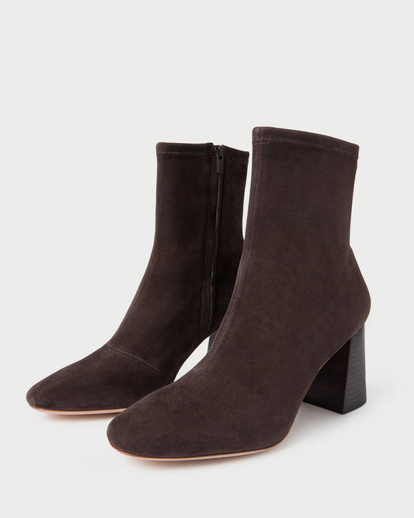 Loeffler Randall Elise Brown Suede Stretch Bootie