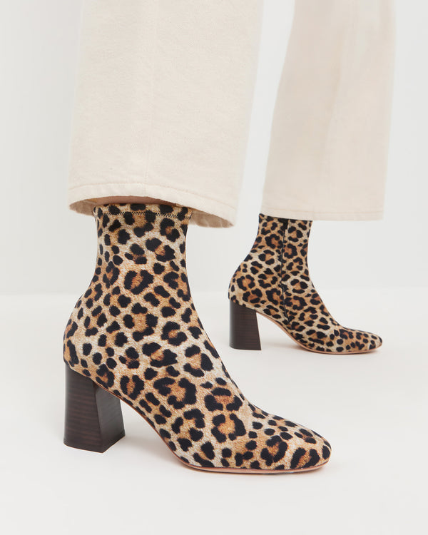 Loeffler Randall Elise Leopard Jersey Ankle Boot