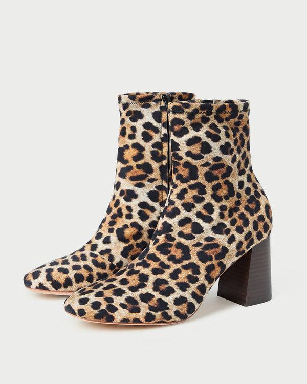 Loeffler Randall Elise Leopard Jersey Ankle Boot