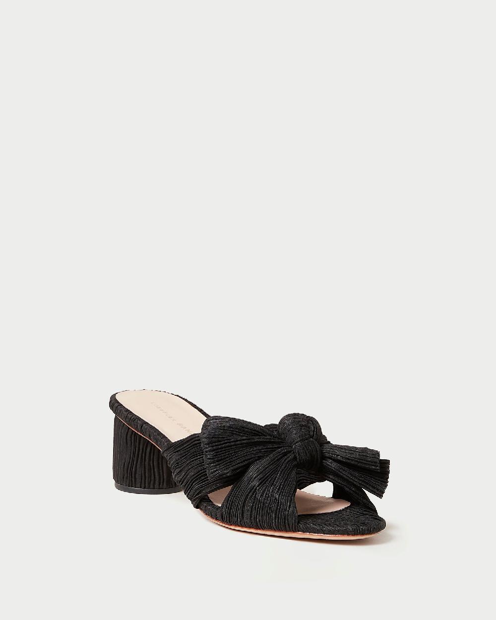 loeffler randall Emilia Black Pleated Bow Heel