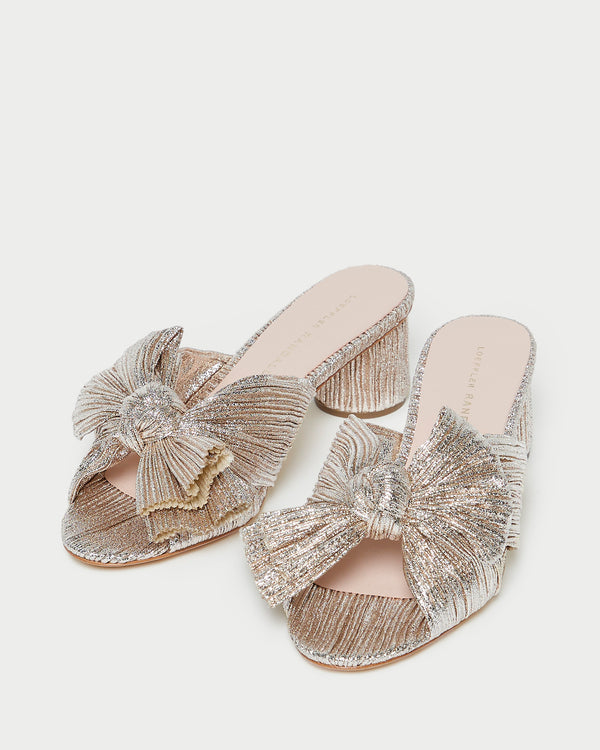 Loeffler Randall Emilia Champagne Pleated Bow Heel