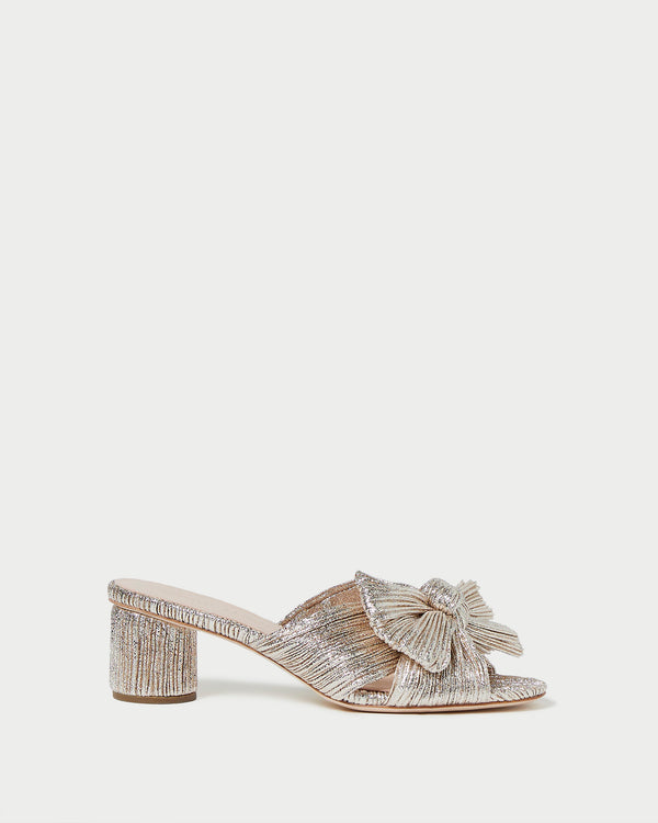 Loeffler Randall Emilia Champagne Pleated Bow Heel