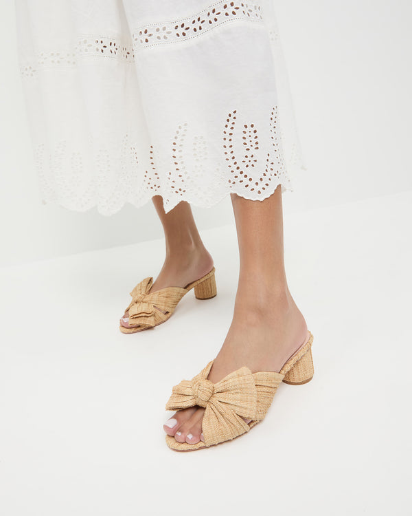 Loeffler Randall Emilia Natural Pleated Bow Heel