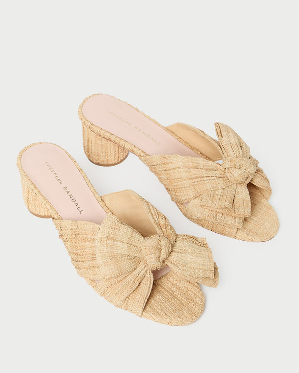 Loeffler Randall Emilia Natural Pleated Bow Heel